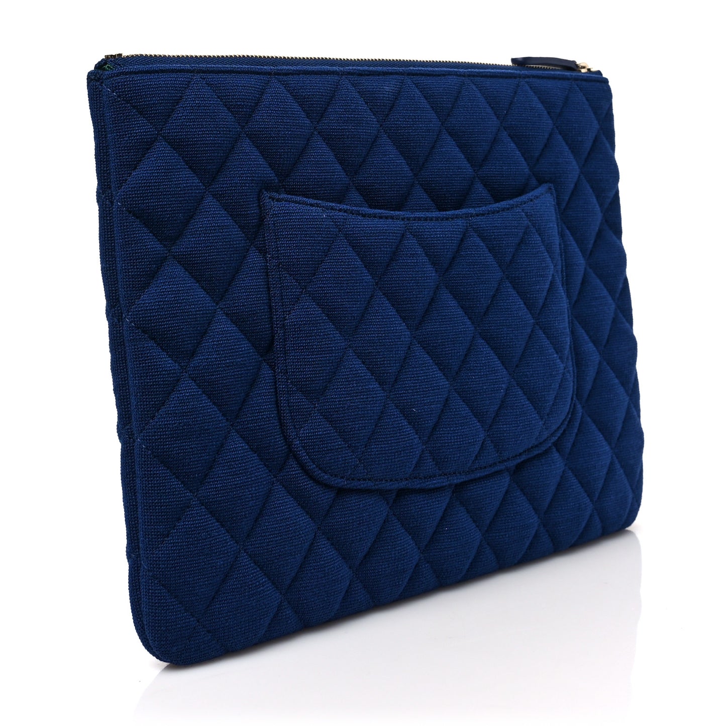 Jersey Quilted Medium Cosmetic Case Blue