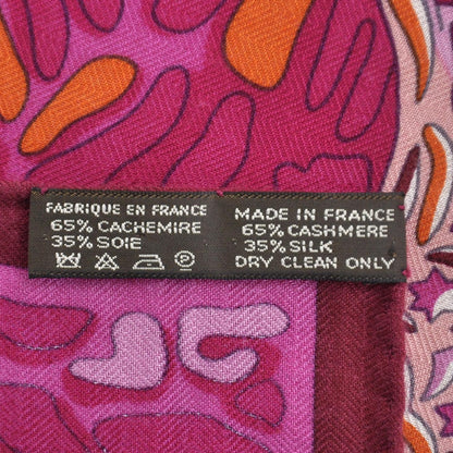 Hermes Cashmere Silk La Legende Du Poisson Corail Shawl 140 8 of 9