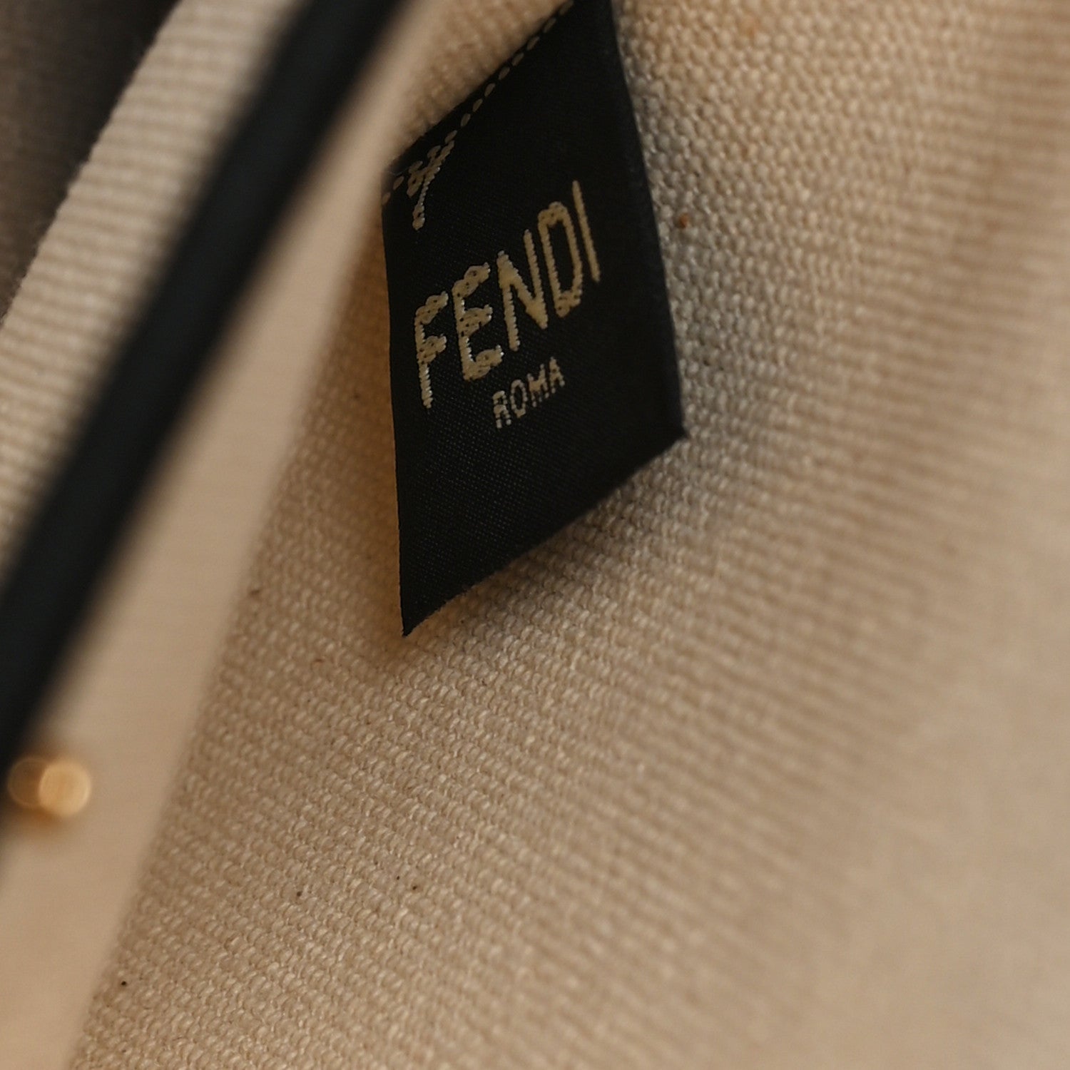 Fendi Canvas Logo Large Shopping Tote Grezzo Black 6 of 13