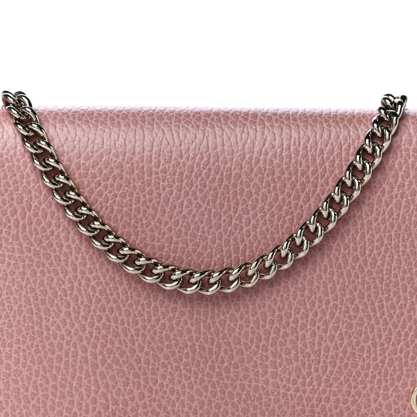 Dollar Calfskin Medium Betty Chain Wallet Soft Pink