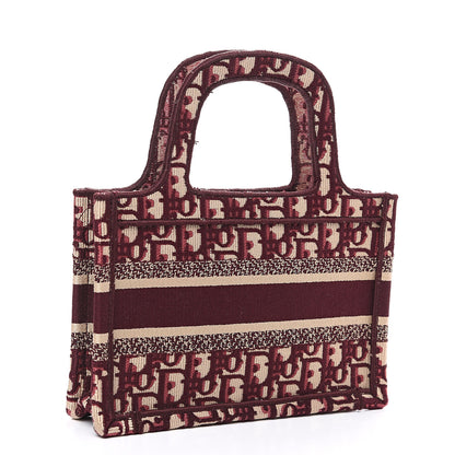 Christian Dior Oblique Mini Book Tote Burgundy Multicolor 2 of 9
