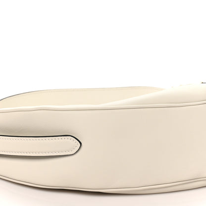Prada Soft Grain Calfskin Large Demi-Lune Shoulder Bag White 8 of 9