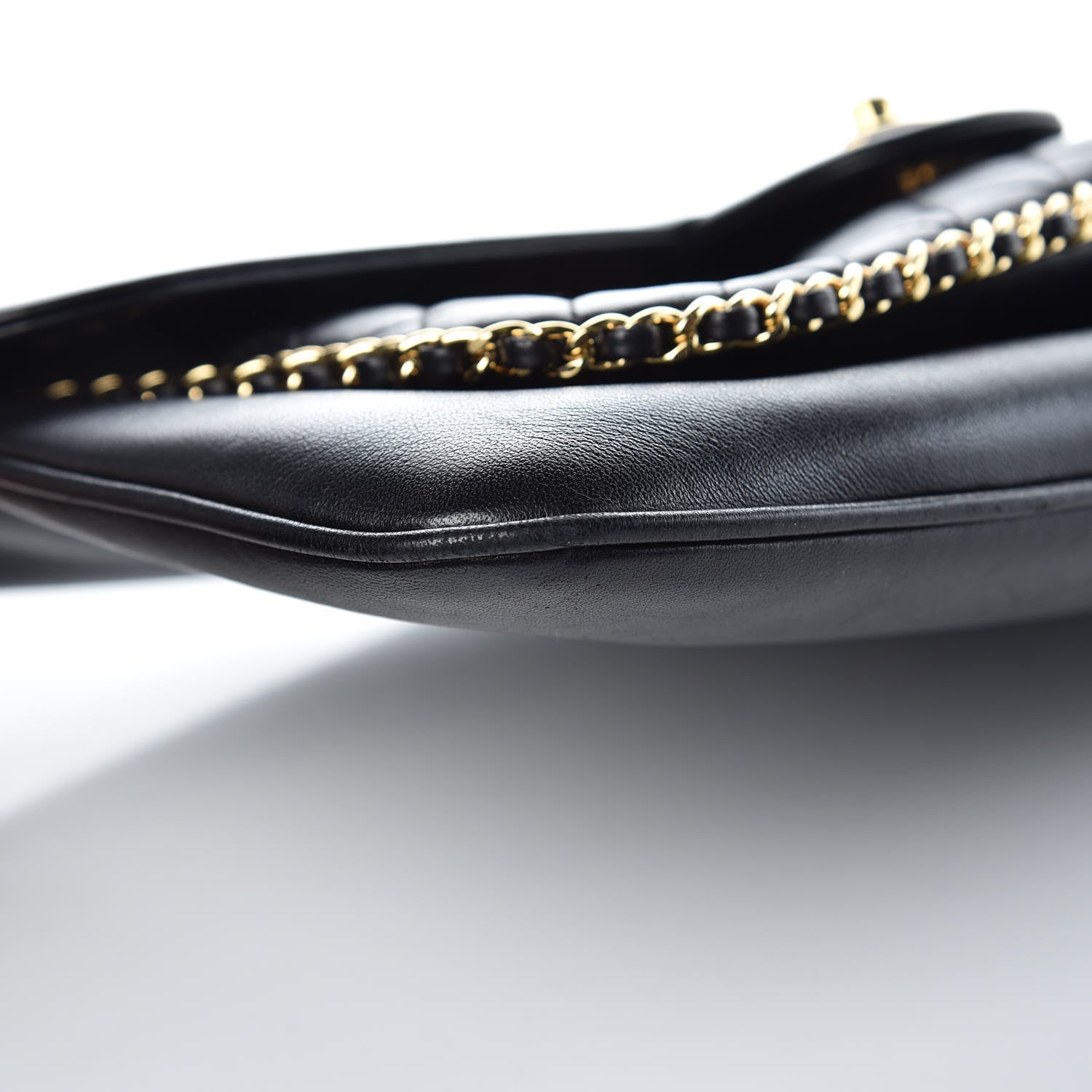 Chanel Lambskin Quilted CC Unchained Clutch Black 12 of 14