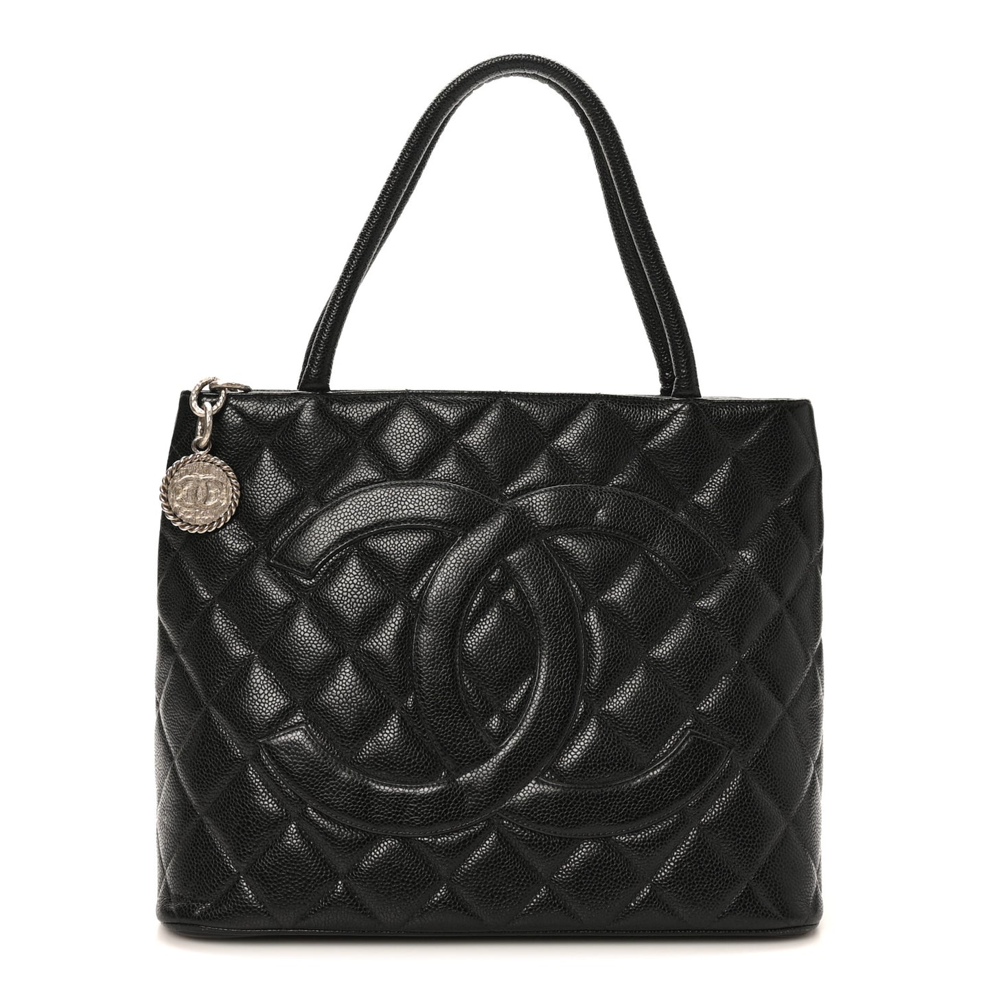 Caviar Quilted Medallion Tote Black
