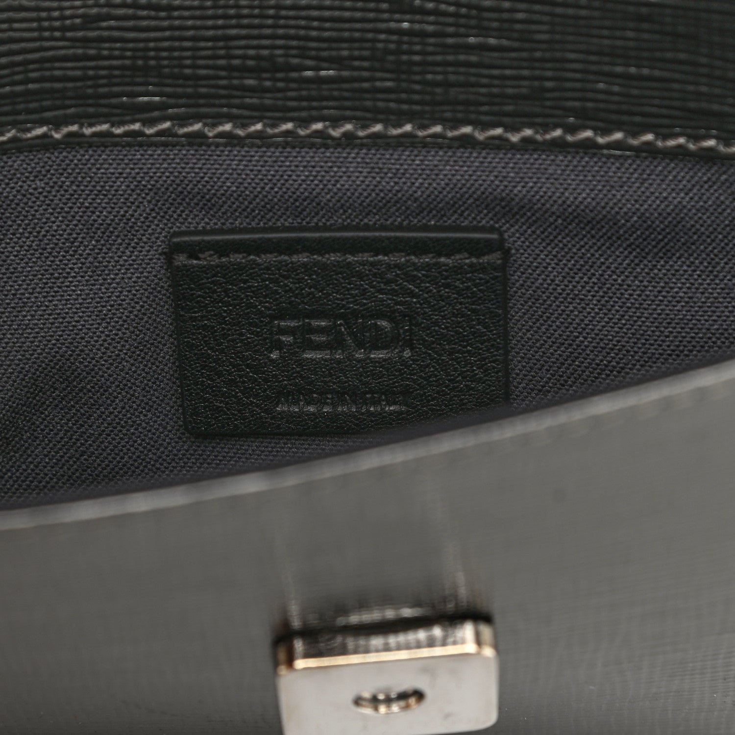 Fendi Vitello Mirror Elite Tube Wallet on Chain Graphite 6 of 12