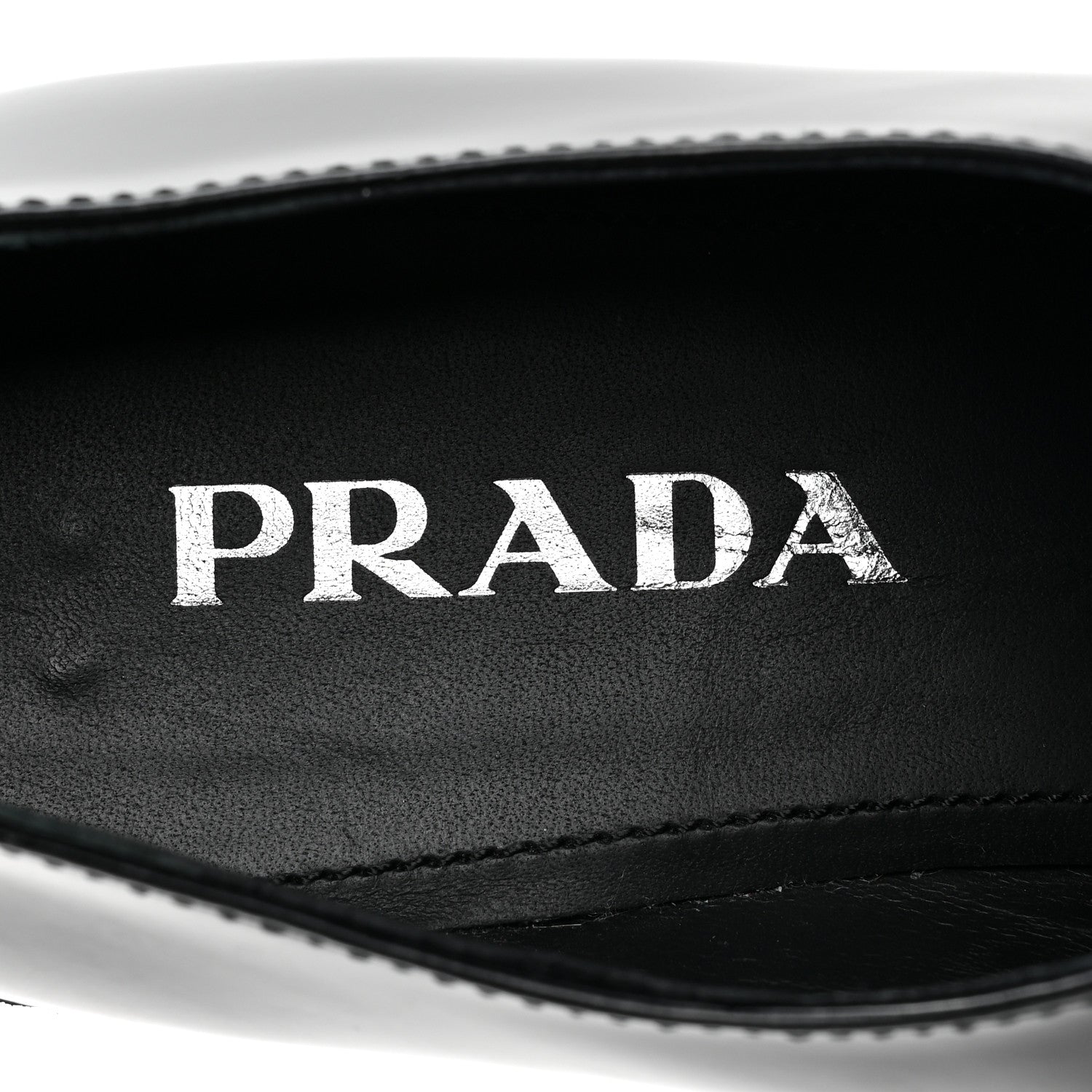 Prada Spazzolato Metal Triangle Logo 50mm Loafers 38 Black 7 of 9