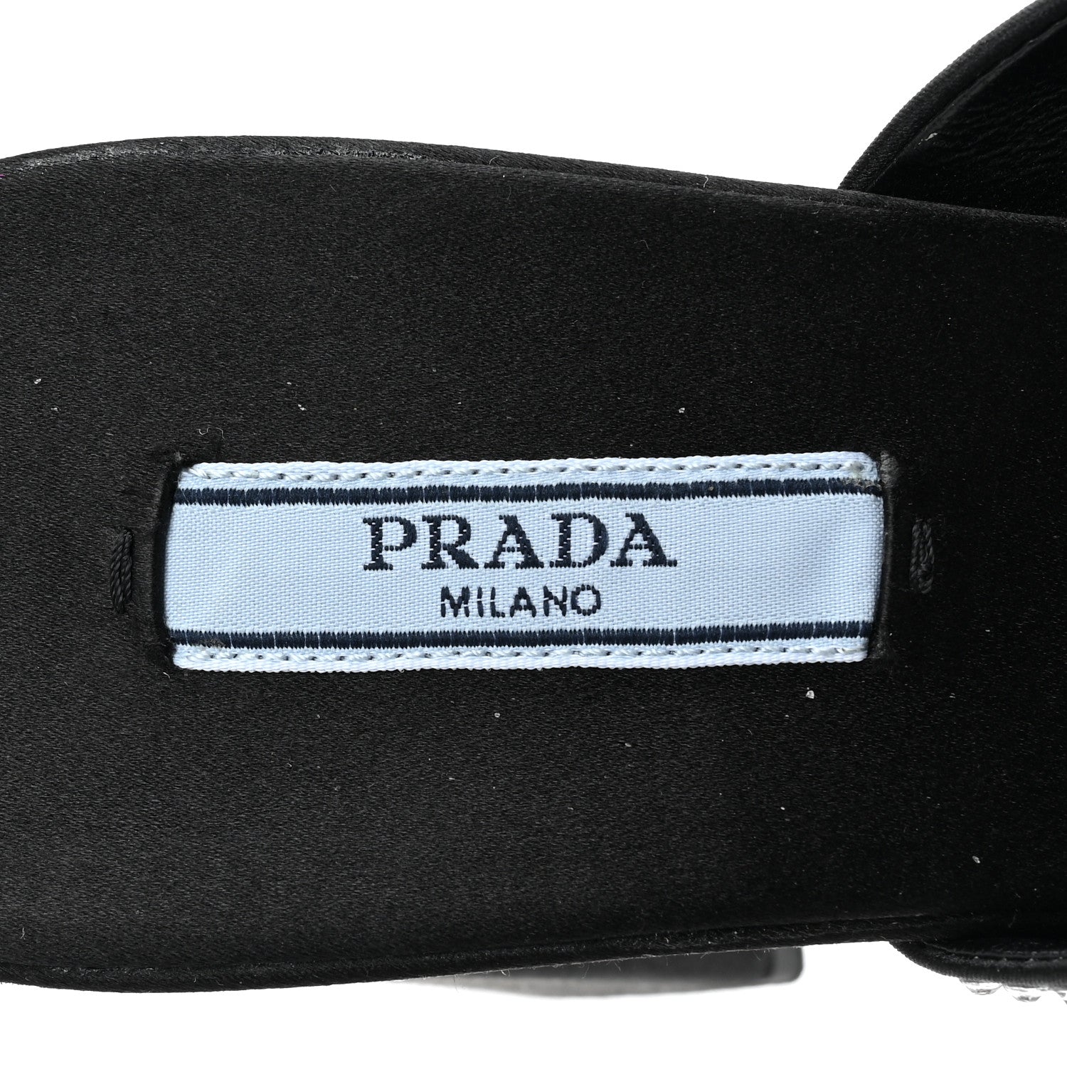Prada Satin Crystal Logo 65mm Slide Sandals 37 Cristal 7 of 8