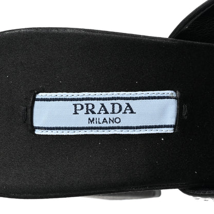 Prada Satin Crystal Logo 65mm Slide Sandals 37 Cristal 7 of 8