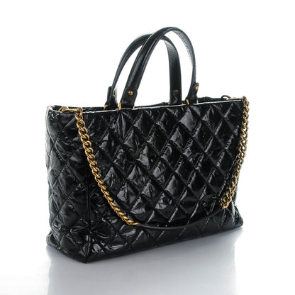 Chanel Glazed Calfskin Quilted Mademoiselle Tote Black 3 of 7