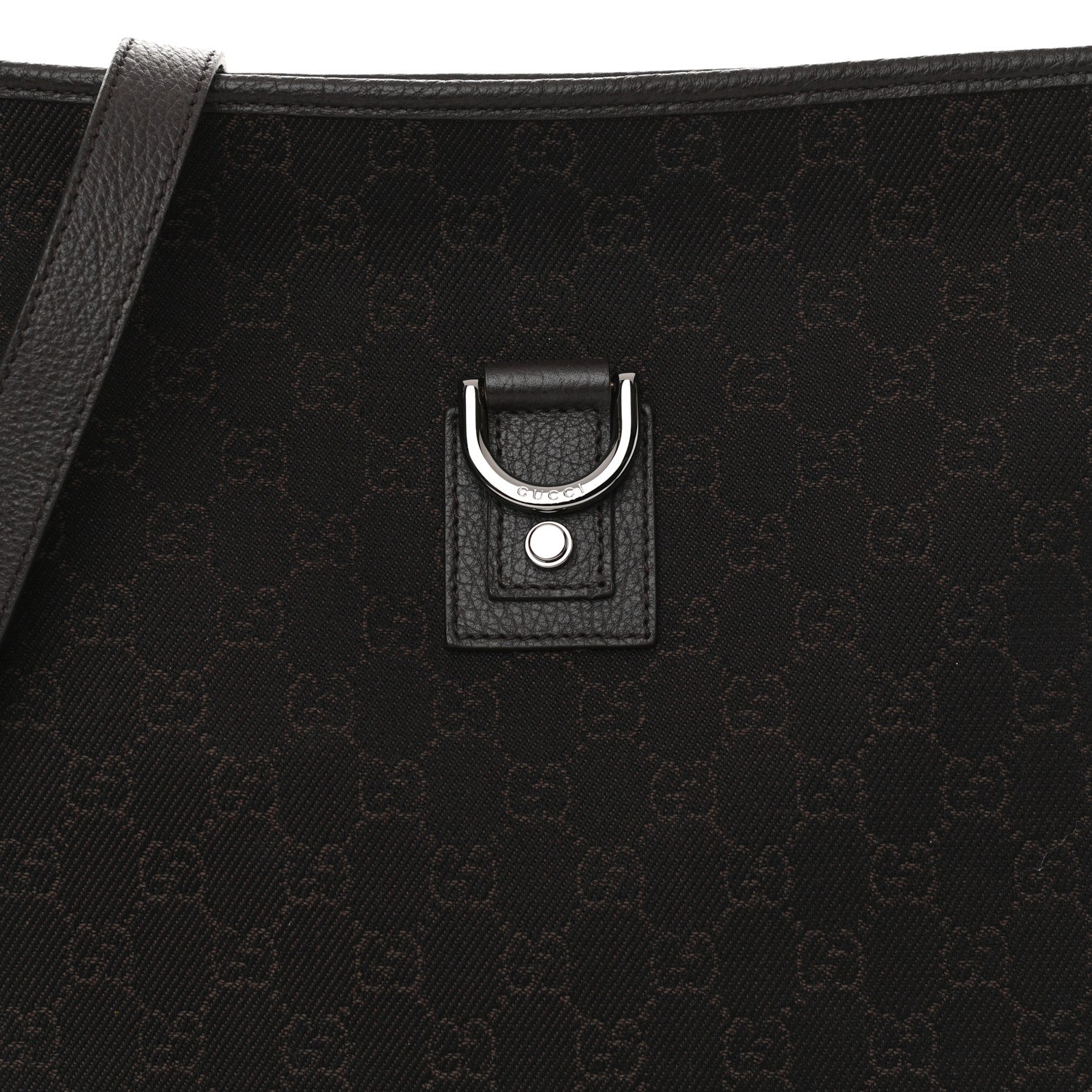 Gucci Denim Monogram Abbey Messenger Bag Dark Brown 7 of 10