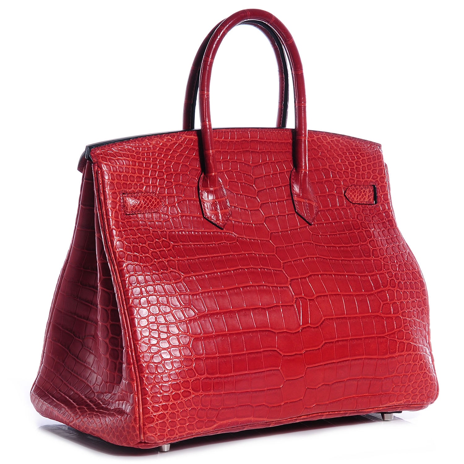 Hermes Matte Porosus Crocodile Birkin 35 Rouge H 3 of 5