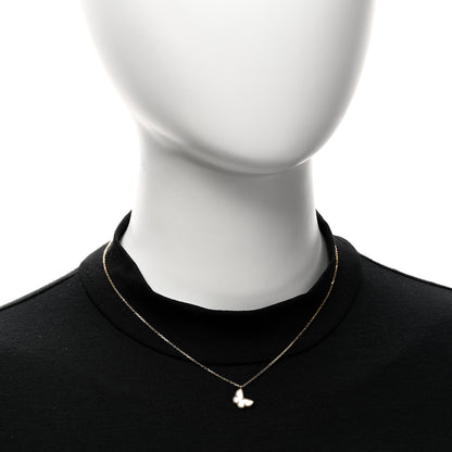 Van Cleef & Arpels 18K Yellow Gold Mother of Pearl Sweet Alhambra Butterfly Pendant Necklace 2 of 6