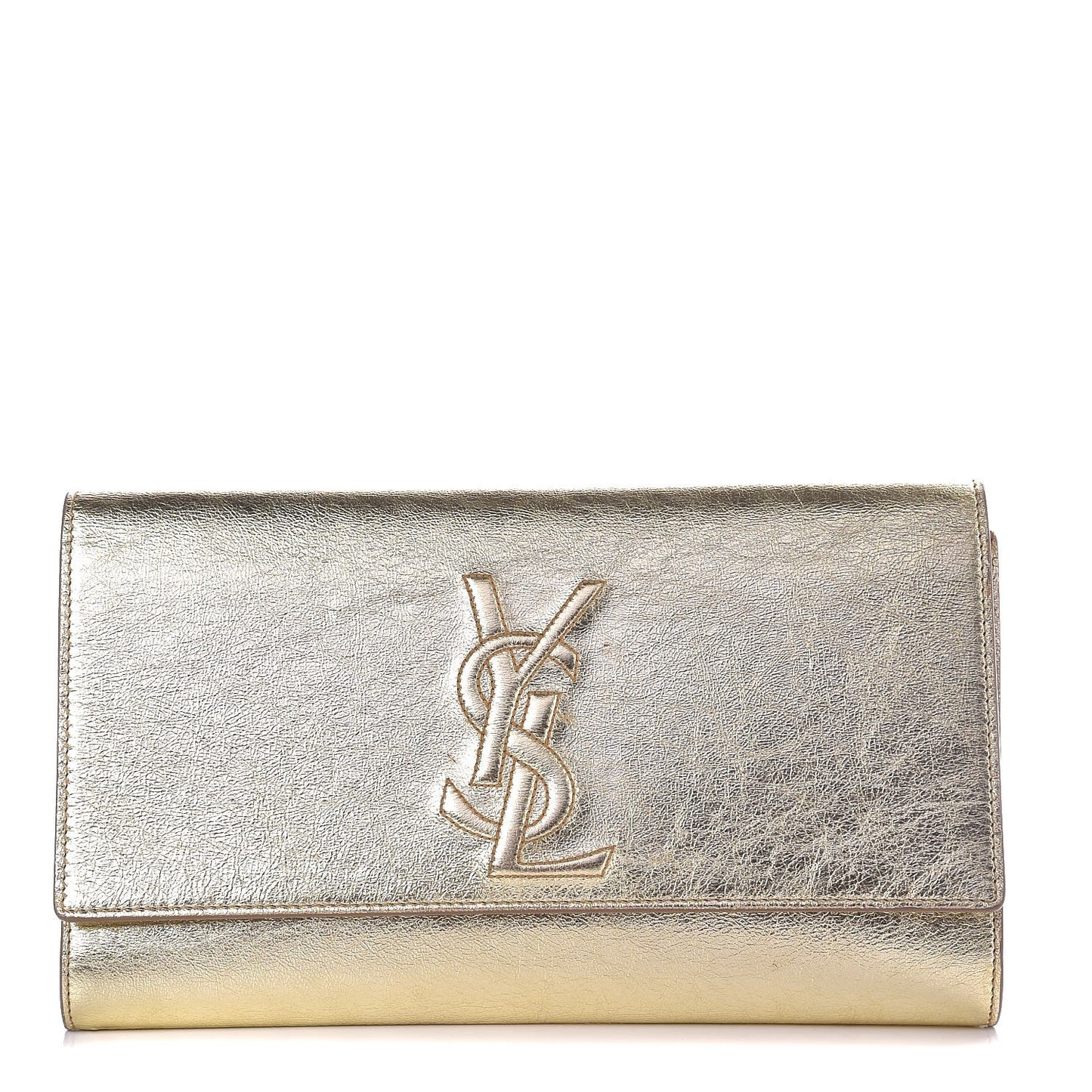 Metallic Calfskin Monogram Large Belle De Jour Clutch Gold