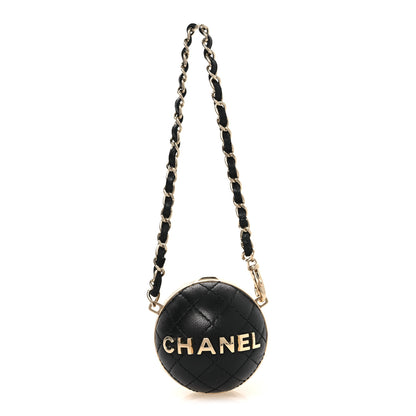 Chanel Lambskin Quilted Sphere Mini Bag Charm Black 1 of 6