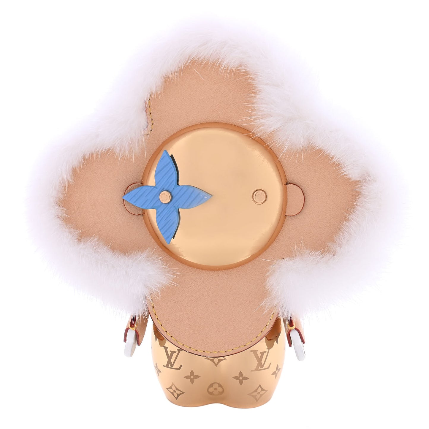 Metal Mink Fur Glossy Mini Vivienne Gold