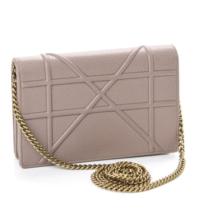 Christian Dior Grained Calfskin Diorama Wallet on Chain Pouch Nude 3 of 12