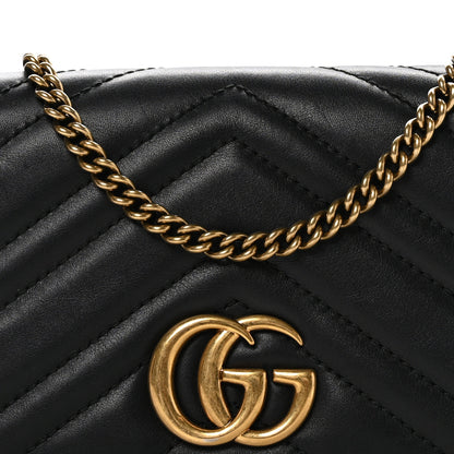 Gucci Calfskin Matelasse GG Marmont Mini Bag Black 7 of 10