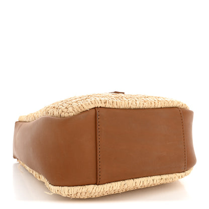Saint Laurent Raffia Calfskin Le 5 A 7 Baby Hobo  Natural Brick 5 of 12