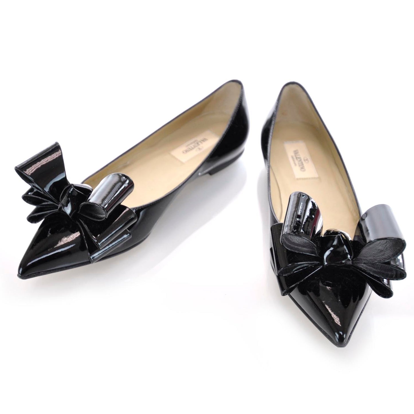 Patent Couture Bow Flats 36 Black