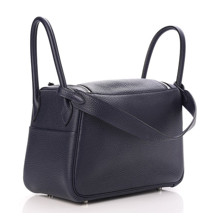 Hermes Taurillon Clemence Lindy 26 Bleu Nuit 3 of 8