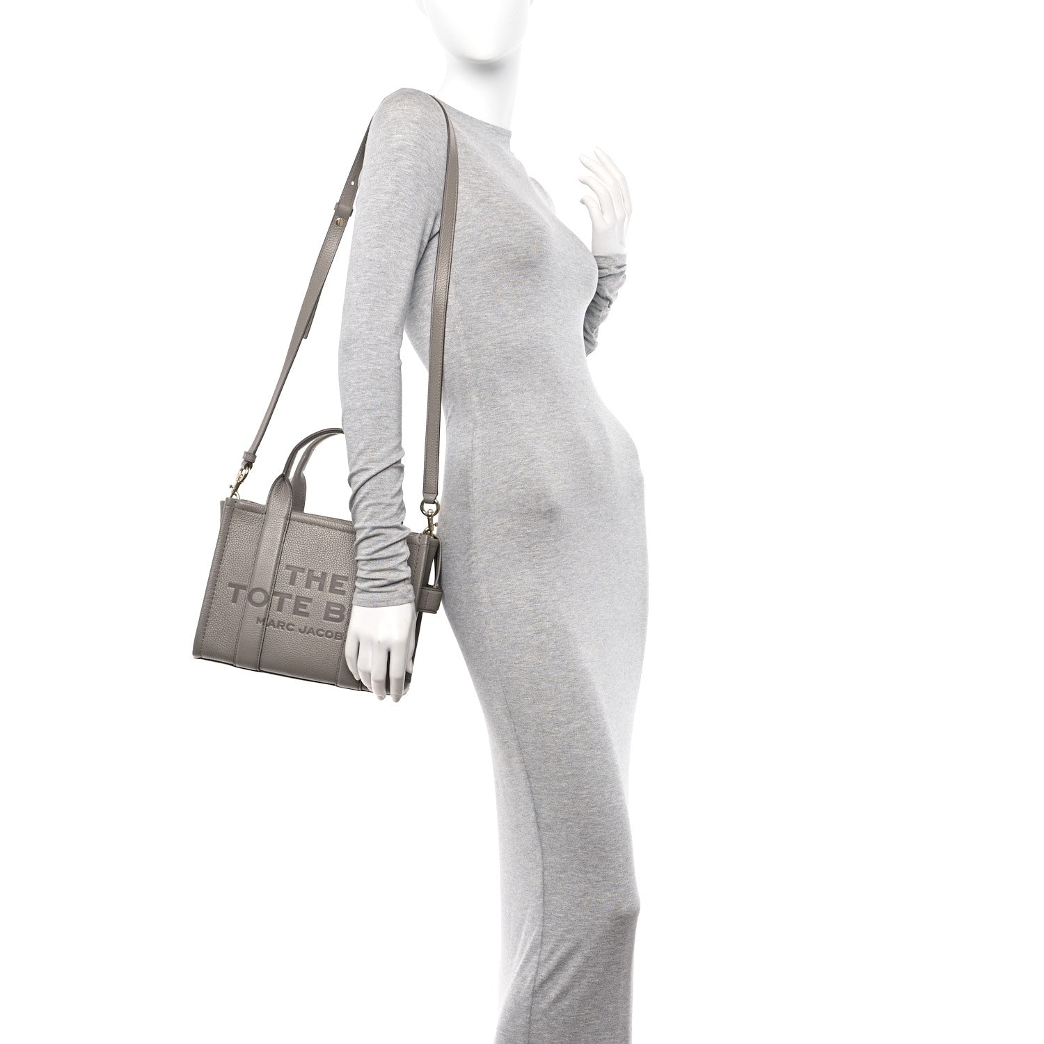 Marc Jacobs Grained Calfskin Small The Tote Bag Cement 2 of 10