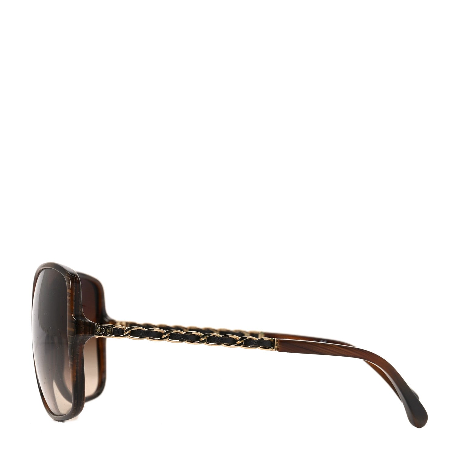 CHANEL シャネル サングラス スクエアシェイプ ケース付 5210-Q-A ブラウン CHANEL 5210-Q Matelassé CC LOGO Chain Link Square Sunglasses Brown