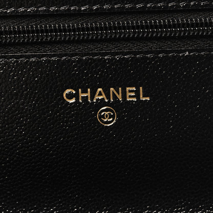 Chanel Caviar Quilted Studded CC Wallet on Chain WOC Black 6 of 12