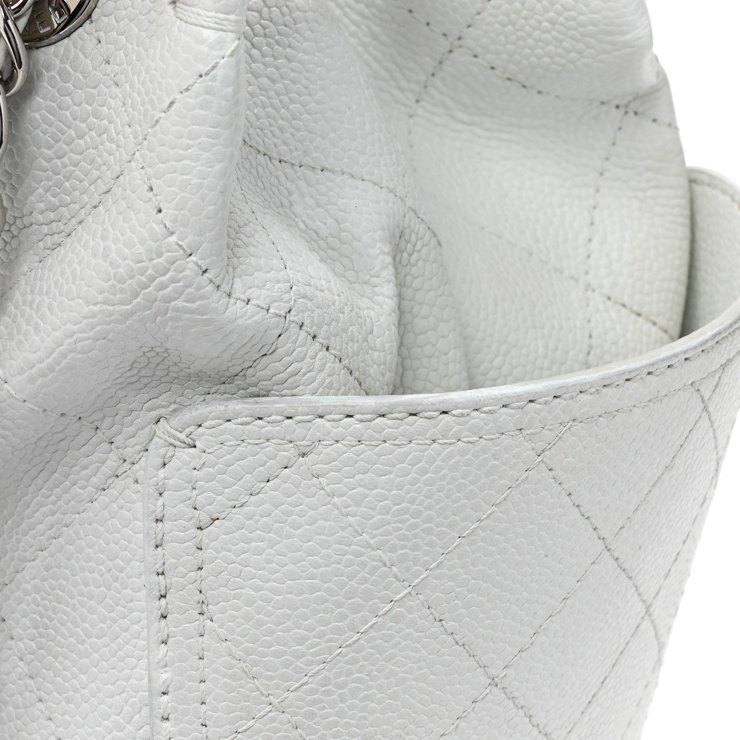 Chanel Grained Calfskin CC Pocket Tote White 12 of 17