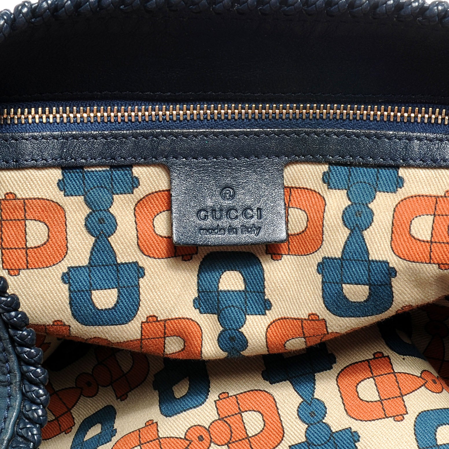 Gucci Guccissima Large Horsebit Chain Hobo Blue 6 of 7