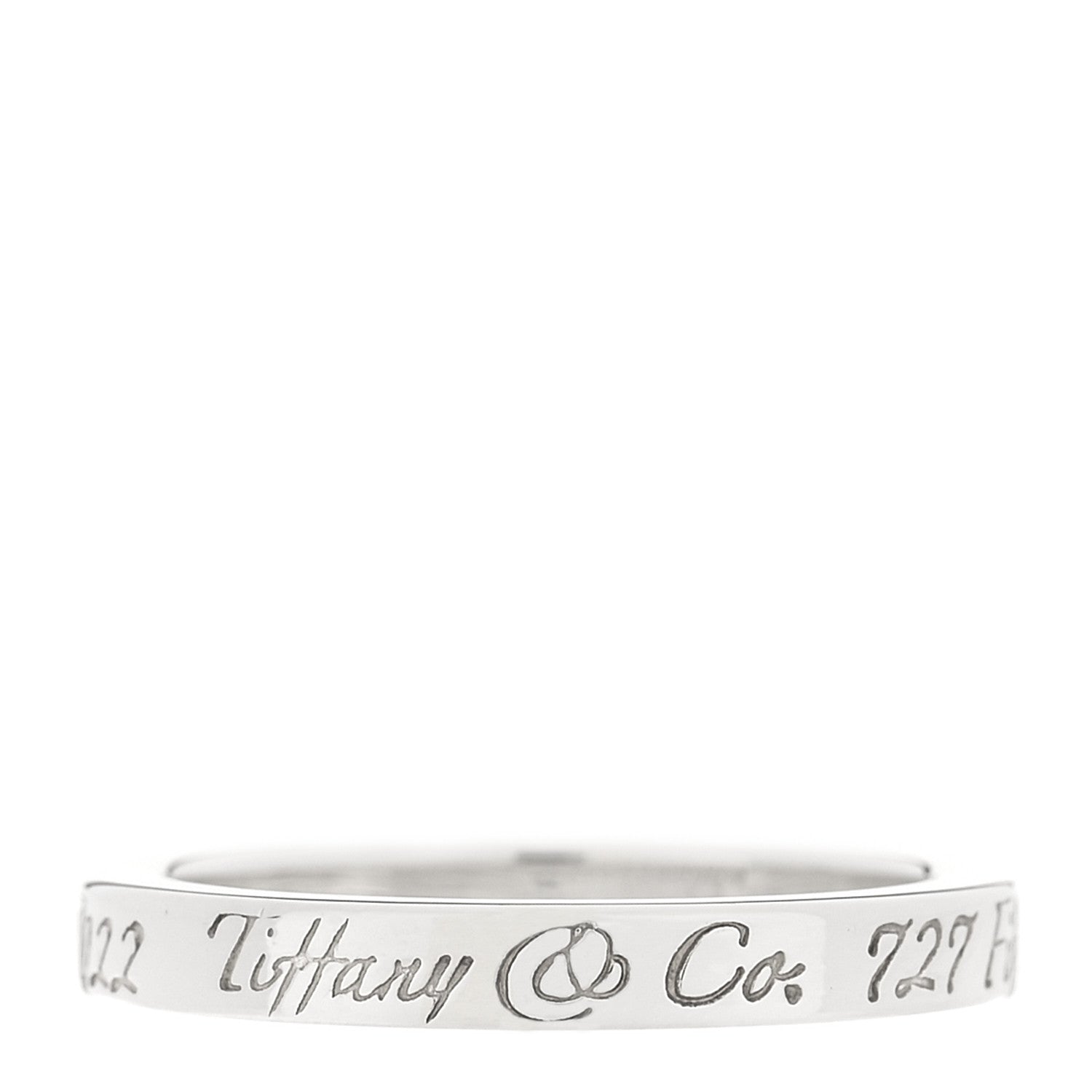 Tiffany Sterling Silver Narrow Notes Ring 52 6 3 of 4