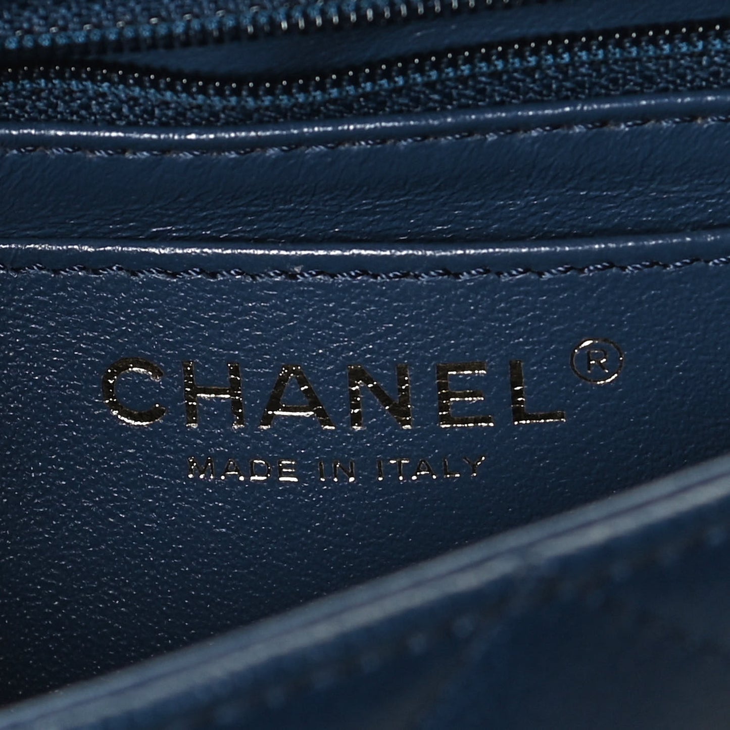 Caviar Quilted Mini Rectangular Flap Navy