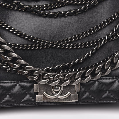Chanel Calfskin Enchained Medium Boy Flap Black 8 of 14