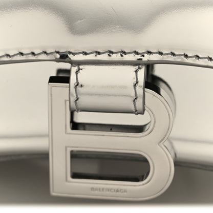 Balenciaga Metallic Calfskin Hourglass Top Handle Bag XS Silver 9 of 11