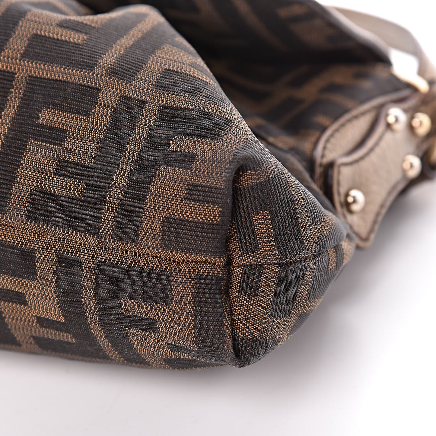 Zucca Laminated Vachetta Small Chef Shoulder Bag Tobacco Bronzo