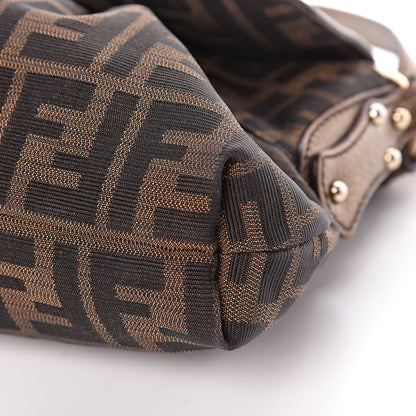 Fendi Zucca Laminated Vachetta Small Chef Shoulder Bag Tobacco Bronzo 8 of 18