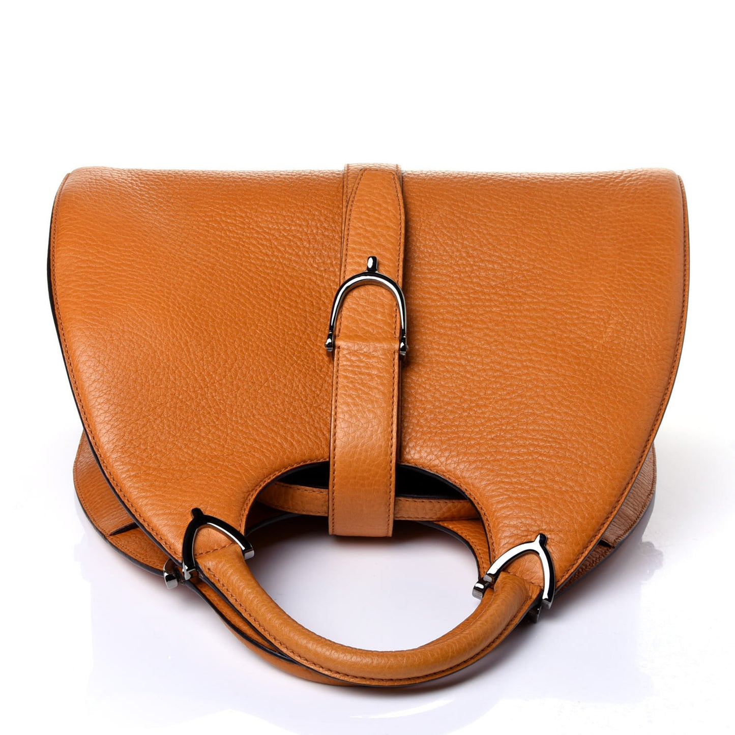 Pebbled Calfskin Medium Stirrup Top Handle Bag