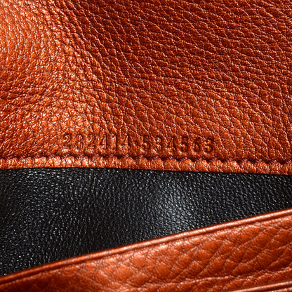 Gucci Metallic Pebbled Calfskin Soho Continental Wallet Burnt Orange 7 of 8