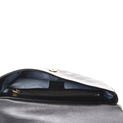 Gucci Calfskin Diagonal GG Medium Thiara Double Envelope Shoulder Bag Black White 5 of 11