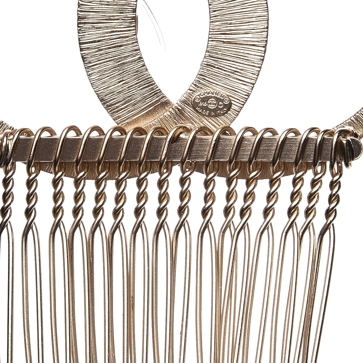 Chanel Crystal Dubai CC Hair Comb Pin Gold 4 of 4