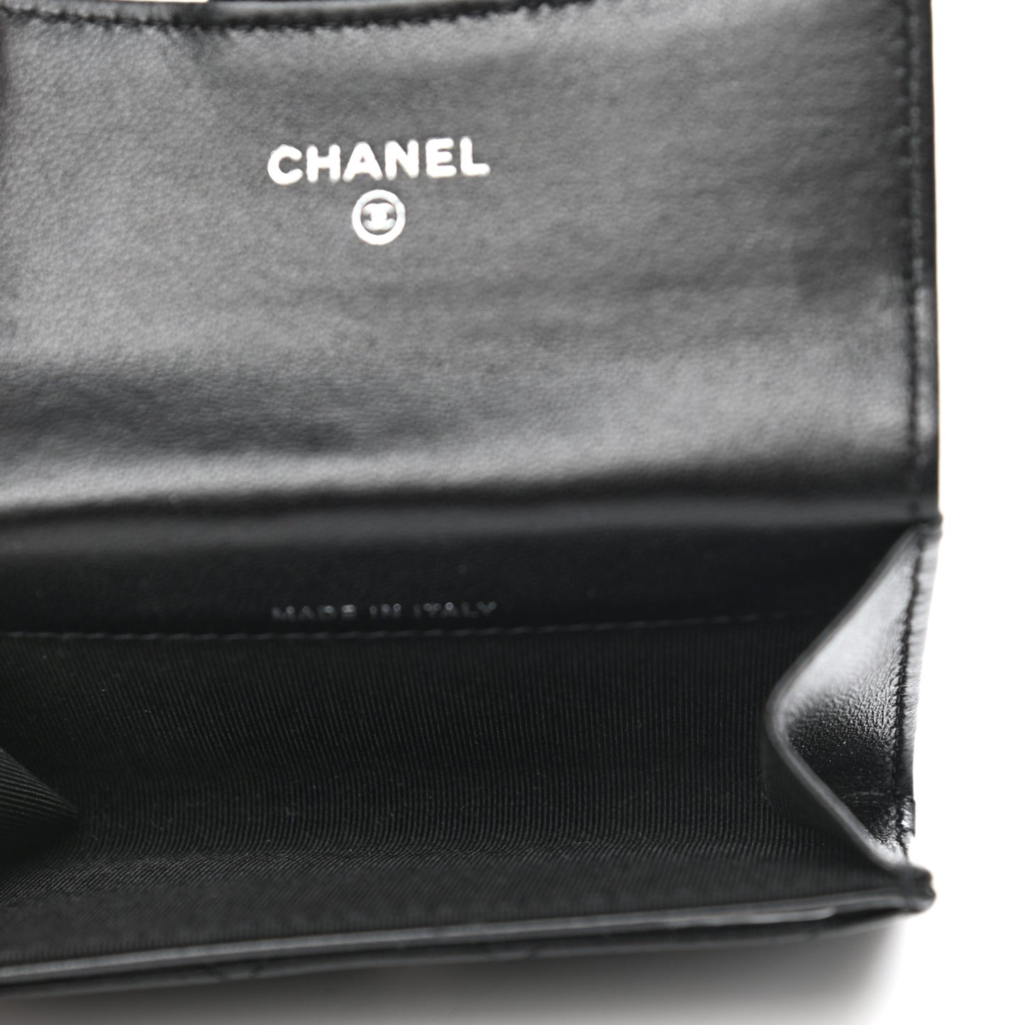 Lambskin Quilted Flap Card Holder Wallet So Black