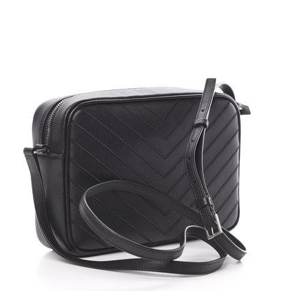 Saint Laurent Calfskin Studded Matelasse Monogram Lou Camera Bag Black 3 of 10