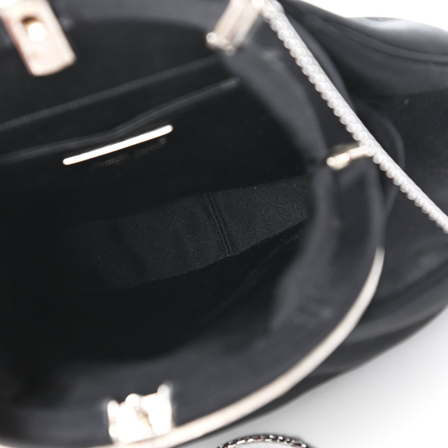 Judith Leiber Satin Crystal Pleated Evening Bag Black 5 of 11