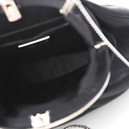 Judith Leiber Satin Crystal Pleated Evening Bag Black 5 of 11