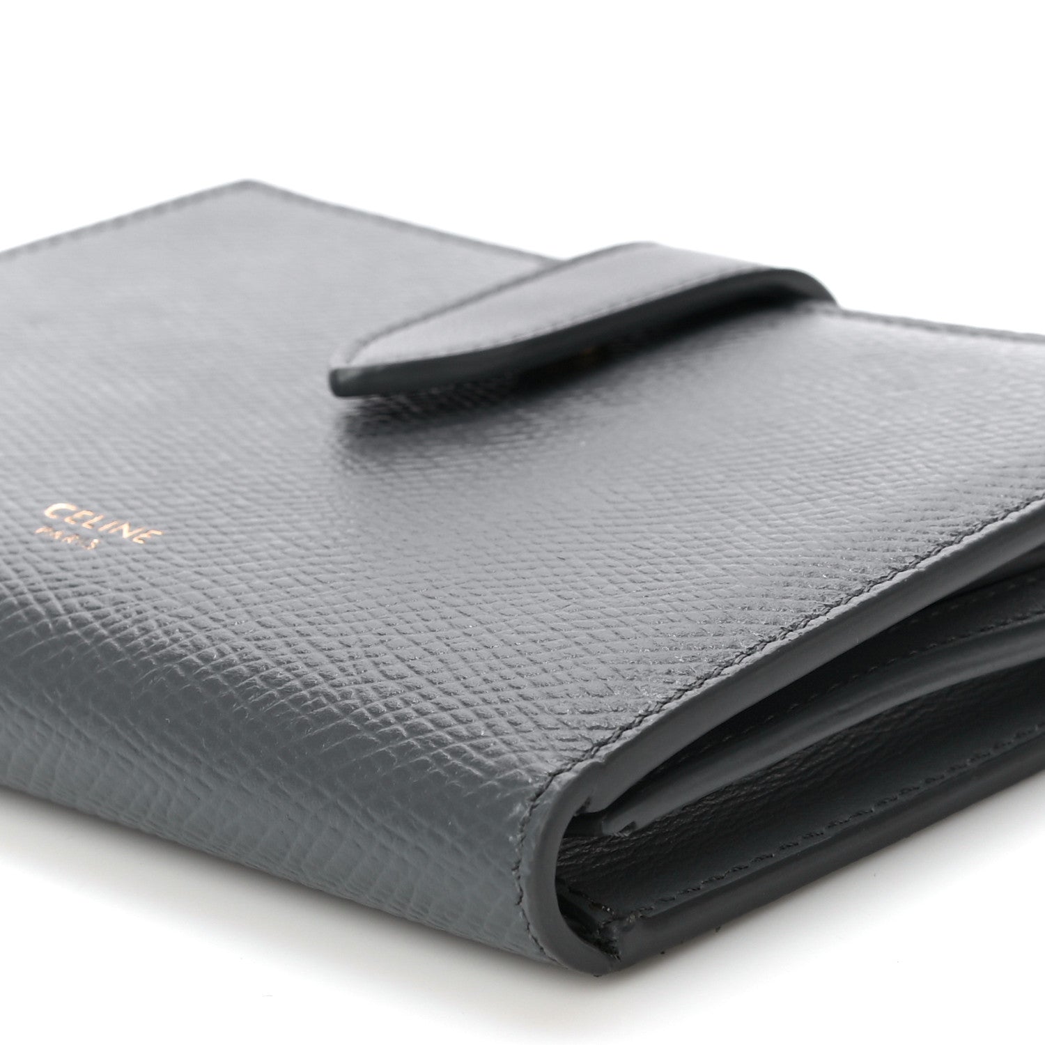 Celine Grained Calfskin Medium Multifunction Strap Wallet Grey 10 of 15