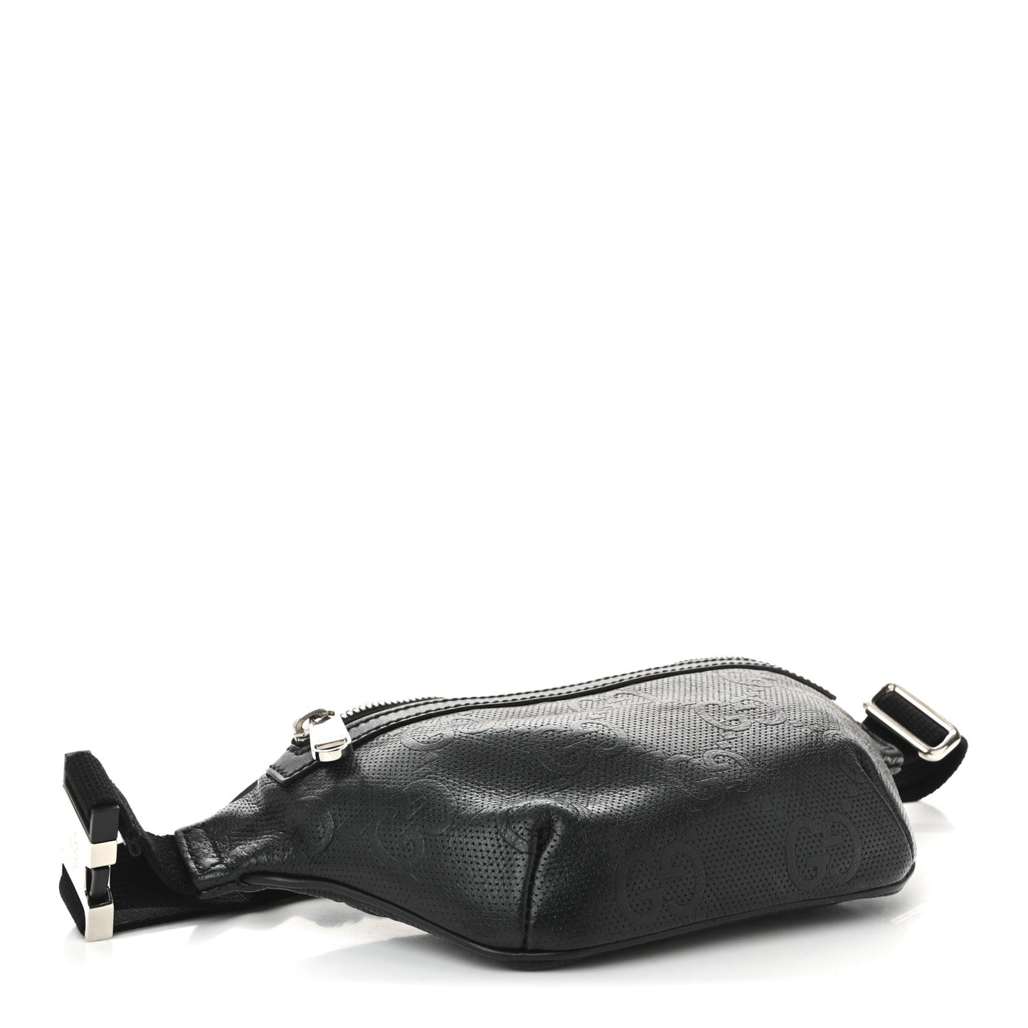 Calfskin GG Tennis Embossed Belt Bag Black