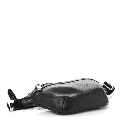 Gucci Calfskin GG Tennis Embossed Belt Bag Black 4 of 10