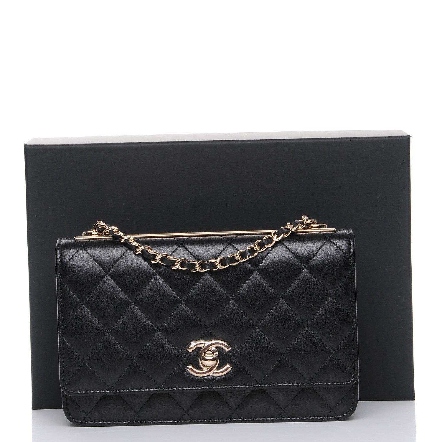 Chanel Lambskin Quilted Trendy CC Wallet On Chain WOC Black 11 of 11