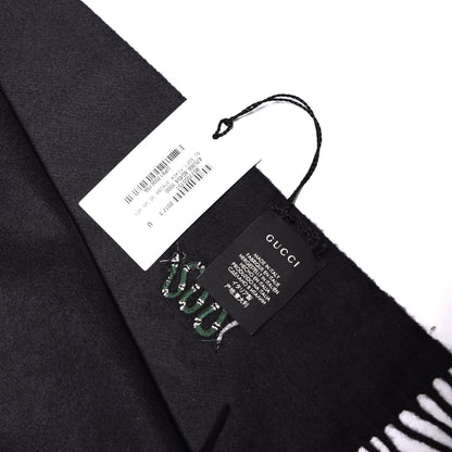 Gucci Silk Cashmere Soft Mixer Fringe Scarf Black 3 of 3