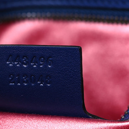 Gucci Velvet Matelasse Medium GG Marmont Shoulder Bag Cobalt Blue 7 of 9