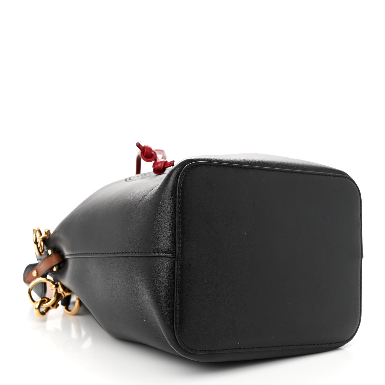 Fendi Vitello Grace F is Fendi Stamp Patch Perforated Small Mon Tresor Bucket Bag Black 4 of 10